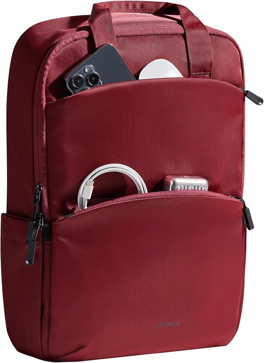 Travel Backpack for Women, 14 Inch Laptop Backpack, Water Resistant College Bookbag, Large Capacity Red Computer Backpacks for Work, Red