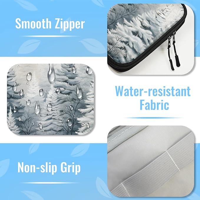 Winter Forest Electronics Travel Organizer Case, Tech Accessories Cable Storage Bag for Cords, Charger, Phone, Hard Drive