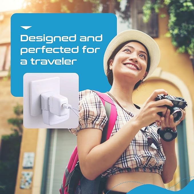 Ceptics Brazil Travel Adapter Plug with Dual Usa Input - Type N (3 Pack - Ultra Compact - Safe Grounded Perfect for Cell Phones, Laptops, Camera Chargers and More - Power Plug (CT-11C)