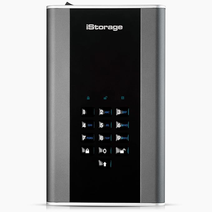 iStorage diskAshur DT2 256-bit 12TB | FIPS Level 3 Certified | Secure encrypted Desktop Hard Drive | Password Protected