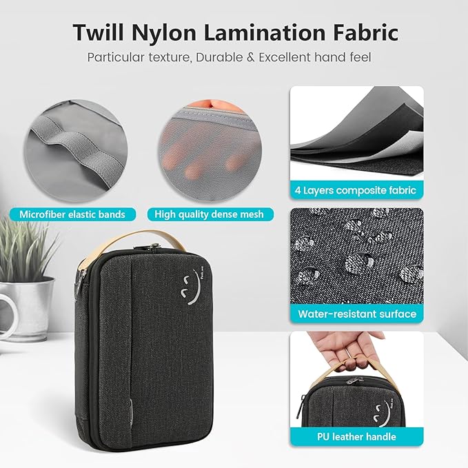 Travelkin Cord Organizer Travel, Electronic Organizer Travel Case, Cable Organizer Bag For Cords,Chargers Phone, Sd Card,Usbs (Black)