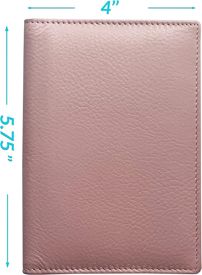 Personalized Monogrammed Blush Leather RFID Passport Wallet and 2 Luggage Tags