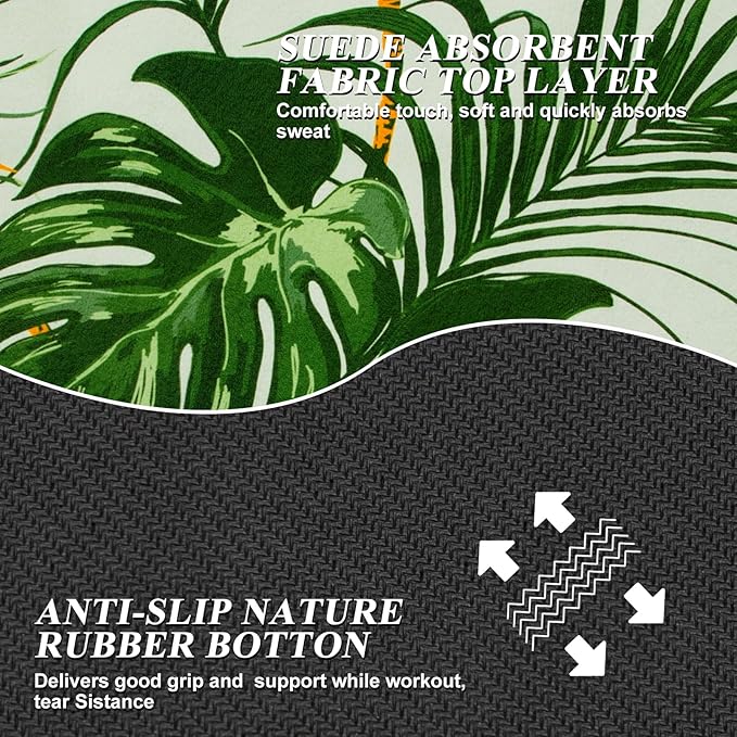 Travel Foldable Suede Yoga Mat, Tear-resistant Non-Slip Fitness Mat, Tote Bag included for Yoga Pilates Exercise Workout, 0.06 Inch/1.5 mm Thick, 72 x 24 Inch/183 x 61 cm