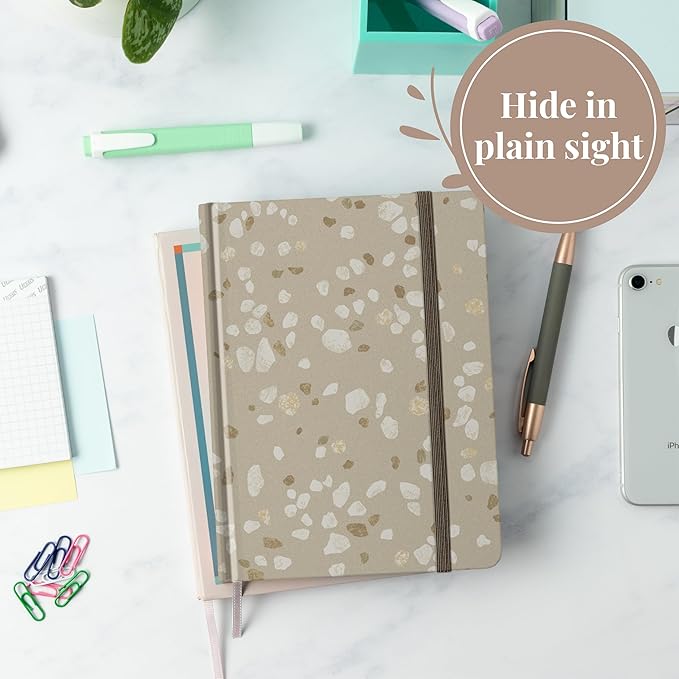 Rileys & Co. Terrazzo Elegance Password Book | Alphabetical Tabs, Password Organizer, Secure Internet & Website Login Keeper, Username Storage | Stylish and Durable (Beige, 8 x 6 Inches)