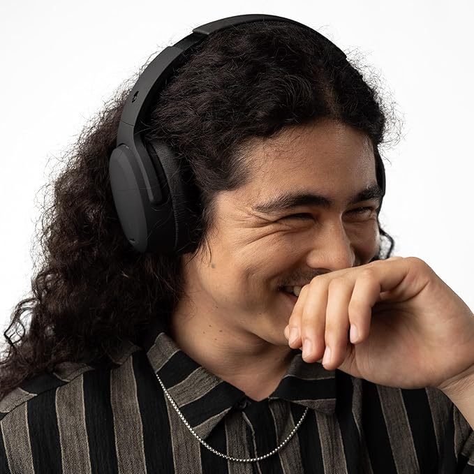 Skullcandy Crusher ANC 2 Wireless Over-Ear Bluetooth Headphones with Multi-Sensory Bass, Active Noise Cancelling, Up to 60 Hours Battery, Microphone for iPhone Android - True Black