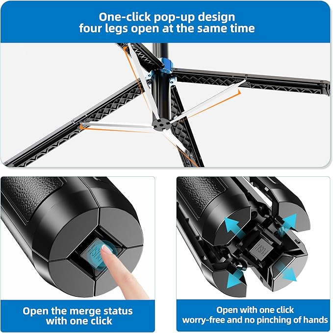 Selfie Stick Phone Tripod-71 Cell Phone Holder with Remote, 1/4" Screw Thread Adapter, Travel Tripod for Recording, Video and Picture, Compatible with iPhone, Android, Camera & Gopro