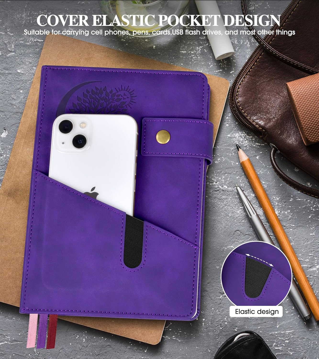 Lined Journal Notebook for Men, A5 Leather Journals for Writing Women, Hardcover Notebooks for Work,School,Note Taking,Travel,Business,Personal daily Diary,200 Page College Ruled (5.9" x 8.4")