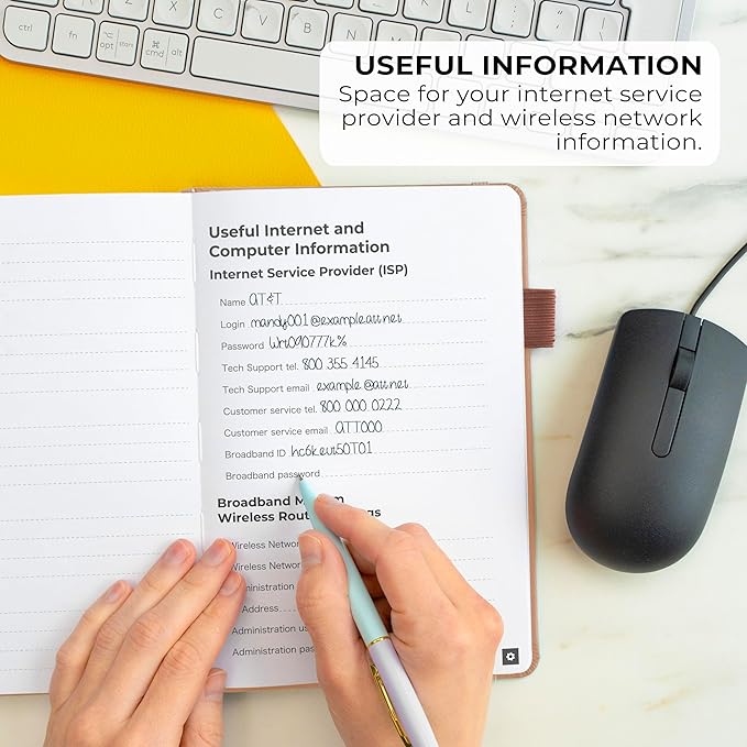 Clever Fox Password Book – Alphabetized Internet Address & Password Organizer – Computer & Website Password Keeper Notebook – Log-In Password Journal - Medium, A5, 8.3x5.8″, Hardcover (Rose Gold)