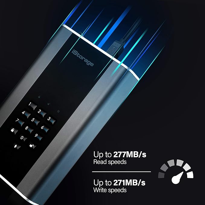 iStorage diskAshur DT2 256-bit 18TB | FIPS Level 3 Certified | Secure encrypted Desktop Hard Drive | Password Protected