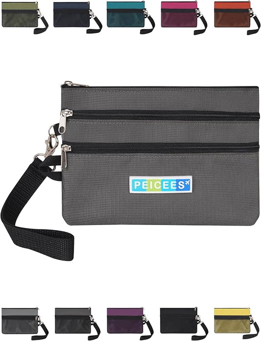 Peicees World Travel Essentials Currency and Passport Organizers Cash Cards Tickets Holder RFID Blocking Wallet, Dark Gray