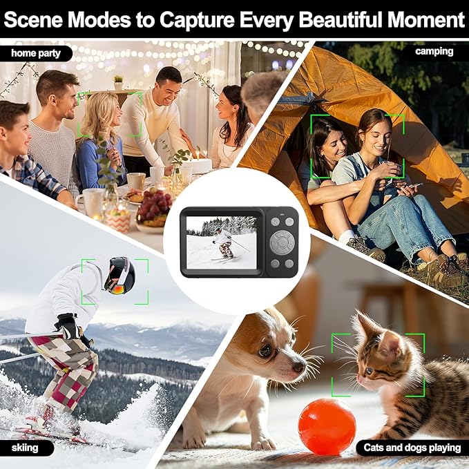 Upgraded 5K Dual Screen Digital Camera,80MP Vlog Photography Camera for YouTube,Campus,Travel,Compact Point & Shoot Camera for Teens & Beginners with Autofocus,18x Zoom,Anti-Shake,Black