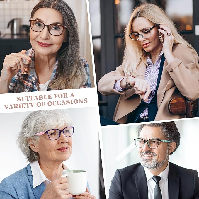 Przene 4 Pack Blue Light Blocking Reading Glasses,Readers for Women and Men with Spring Hinge