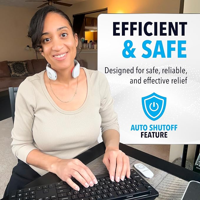 FORTHiQ Neck TENS Machine with Heat, Electric Neck Massager for Pain Relief, 15 Levels Deep Tissue Massage, Portable and Soothing, FSA or HSA Eligible