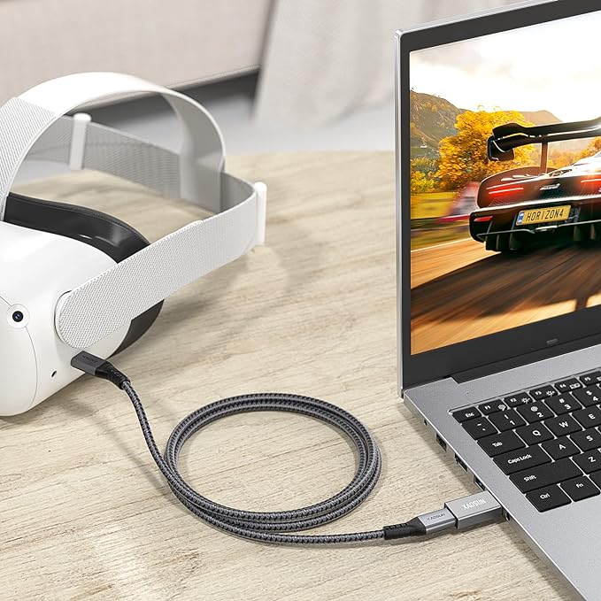 XAOSUN [10Gbps] USB C Female to USB Male Adapter (2-Pack), 3.1 USB A to C Adapter, One-Sided SuperSpeed Data Sync & 100W Fast Charging for iPhone 15 Plus Pro Max, Laptop, Charger, Quest Link, etc.