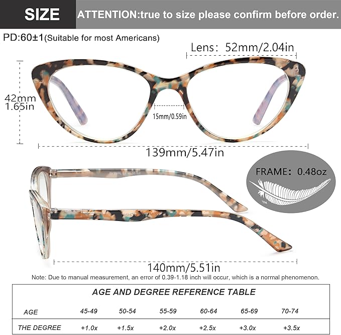EYEURL Cat Eye Reading Glasses for Women -2 Pack of Blue Light Blocking Readers Spring Hinge Computer Eyeglass with Tortoise/Champagne Pattern Design Readers for women +2.50