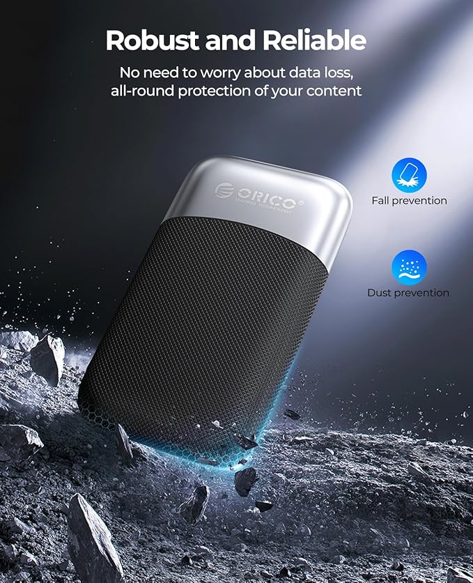 ORICO 1TB External SSD Up to 2000MB/s, Portable Solid State Drive with 20Gbps USB C&A Cable, Reliable Storage for Type-C Smartphone, Tablets, Laptops, USB 3.2 Gen 2x2- M20