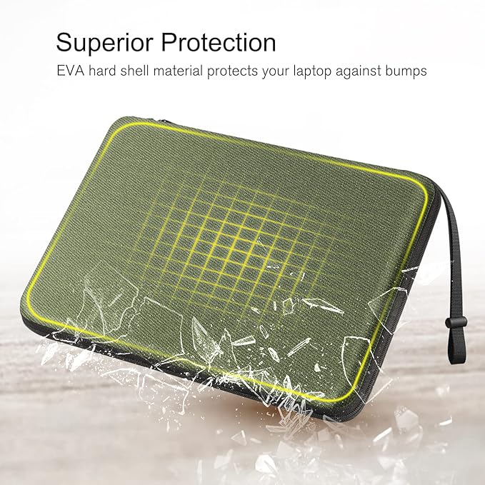 FINPAC Hard Laptop Sleeve Case for 15.3 inch MacBook Air M4 M3 M2 2025 2024, 16.2 inch MacBook Pro M4/M3/M2/M1 Pro/Max A2991 A2780 A2485 A2141, Waterproof Case for Surface Laptop/Book, Olive