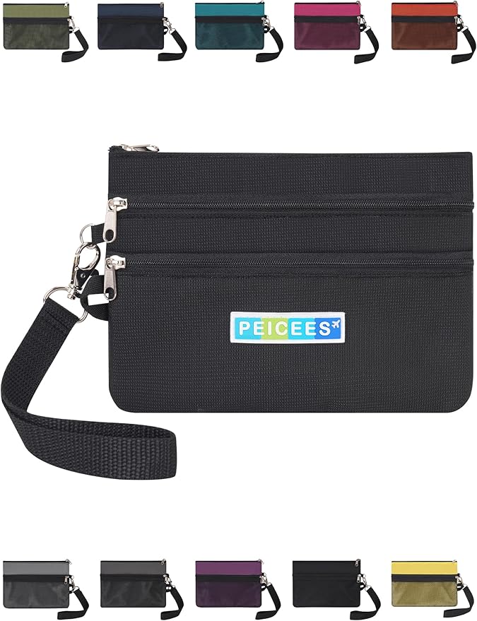 Peicees World Travel Essentials Currency and Passport Organizers Cash Cards Tickets Holder RFID Blocking Wallet, Black