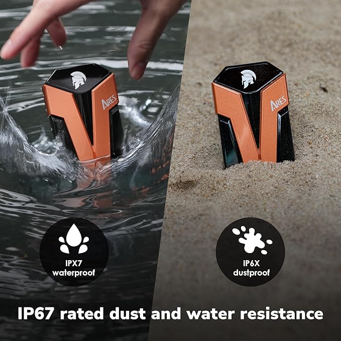 DATO ARES Amber Shield 500GB Portable SSD, Portable Solid State Drive w/LED, USB 3.2 Gen 2x2 Type C External Solid State Drive, External SSD (Up to 1600/1500 MB/s)