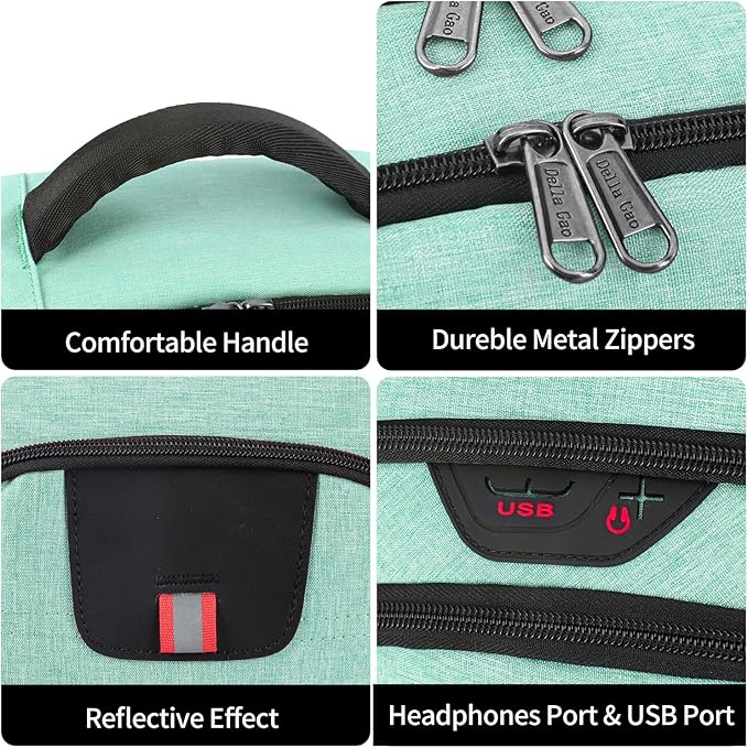 Travel Laptop Backpack, Anti Theft Backpack for Men and Women with USB Slit Business Computer Backpack Bag (Green, 15.6 Inch)