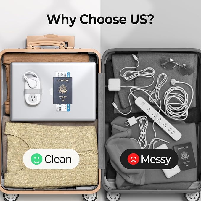 Travel Power Strip, ORICO 4 Outlets 3 USB Ports (1 USB C) with 4FT Wrapped Short Extension Cord, Compact Power Strip for Hotel Travel Essentials Cruise Approved-AP3