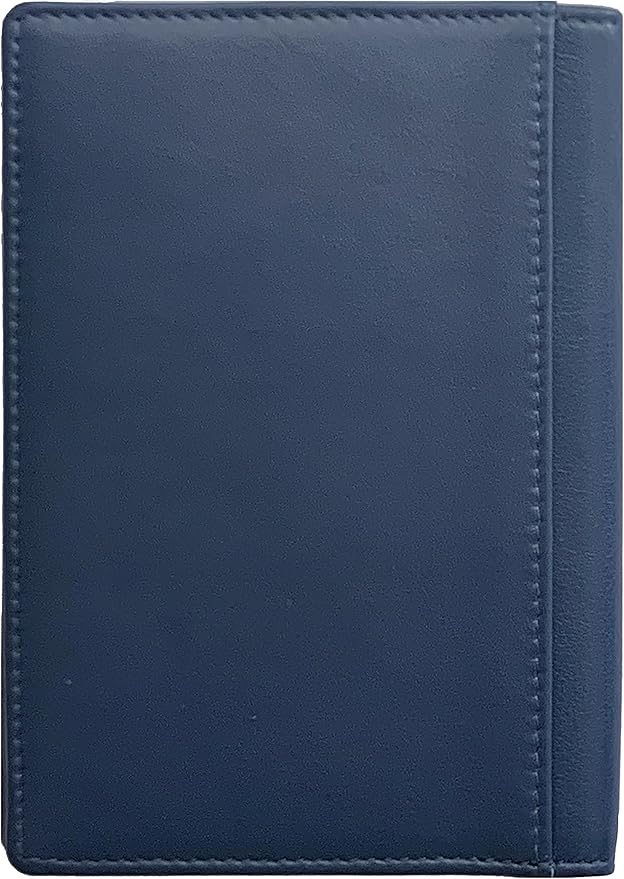 Personalized Monogrammed Navy Leather RFID Passport Wallet and 2 Luggage Tags