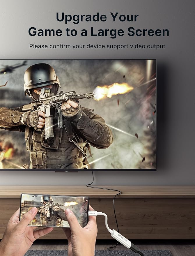 JSAUX USB C to HDMI Adapter, 4K USB Type-C to HDMI Female Adapter [for Thunderbolt 3] Compatible with iPhone 15 Pro, MacBook Pro/Air, Surface, Galaxy S21 S20 Ultra S10 S9 S8, Dell XPS 15-White