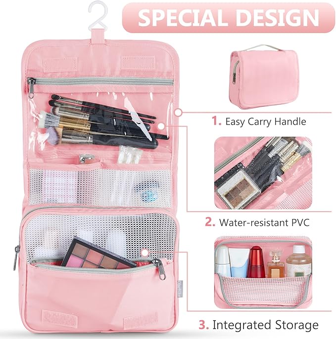 8 Set Packing Cubes for Travel, Gifts for Women Mom,Anti-Tearing Suitcase Organizer for Luggage with Shoe & Hanging Toiletry Bag,OlarHike Vacation Essentials & Accessories for Cruise Ship,Dream Pink