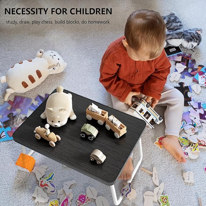 Foldable Lap Desks Laptop Tray for Bed or Couch,Portable Breakfast Serving Tray with Folding Legs,Lightweight Mini Table, Laptop Stand for Working, Reading and Writing,Black