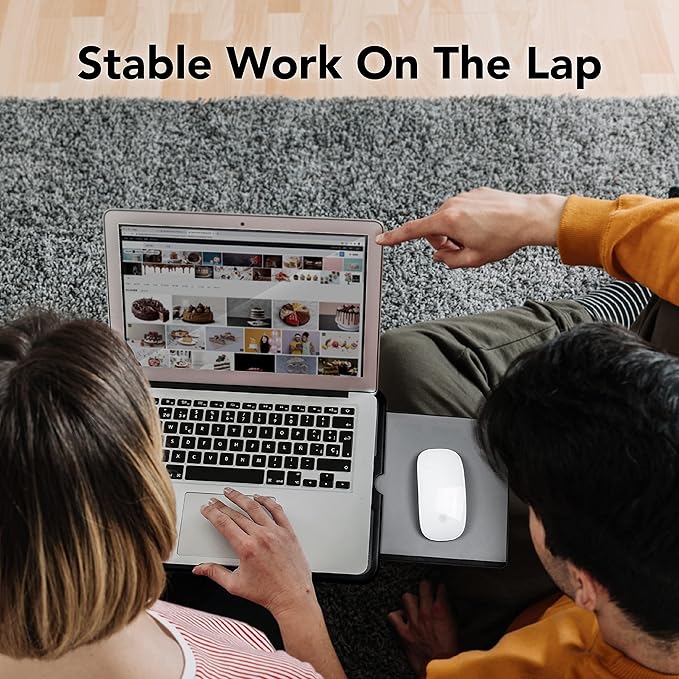 EHO Laptop Lap Desk, Portable Lapdesk with Smooth Surface and Mouse Pad, Lightweight Bed Tray for Laptop or Tablet, Ergonomic Lap Table for Home, Office, Travel, and Students