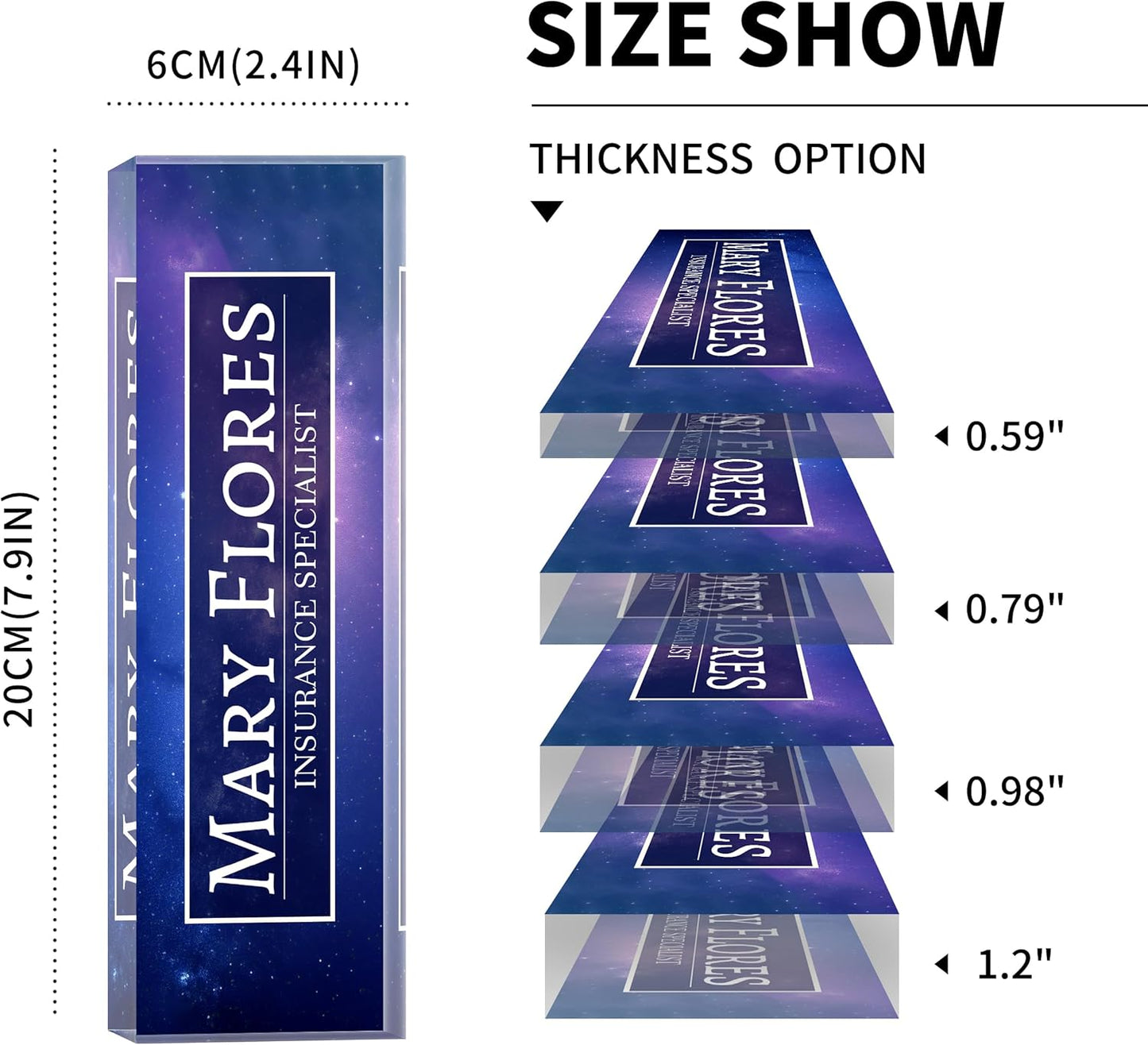 Acrylic Desk Name Plate Personalized-Teacher Name Plates for Desks Classroom-Gifts for Teacher Boss Employee Appreciation Office Desk Decor (Galaxy)