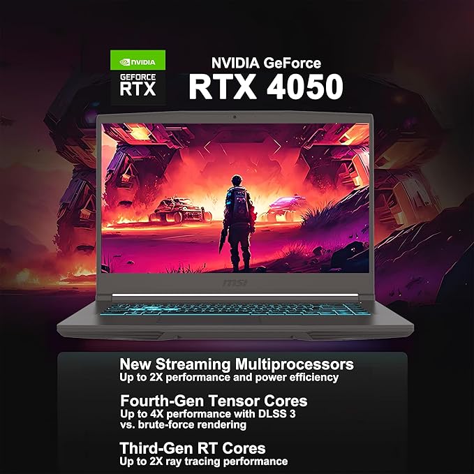 msi Thin 15 Gaming Laptop 15.6" FHD IPS 144Hz Intel 8-core i5-13420H (> i7-12650H) 64GB RAM 1TB SSD GeForce RTX 4050 USB-C Backlit Wi-Fi6E Win11Pro ICP Hub