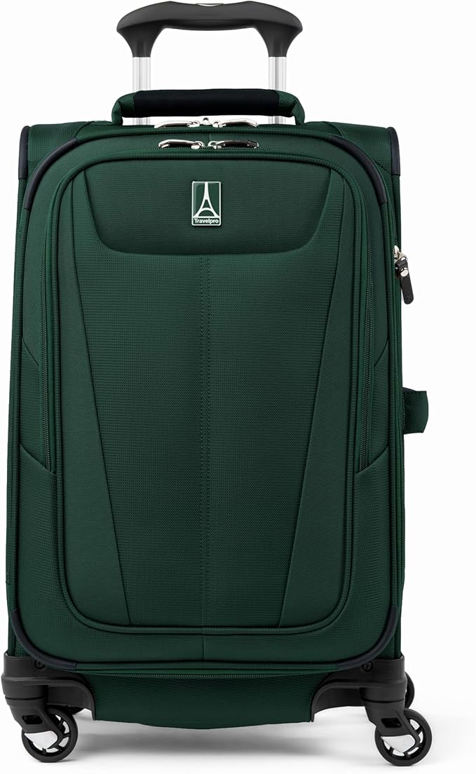 Travelpro Maxlite 5 Softside Expandable Luggage with 4 Spinner Wheels, Lightweight Suitcase, Men and Women, Forest Green, Carry-on 21-Inch