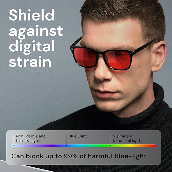Gaoye Blue Light Glasses for Computer & Gaming - Anti UV Ray Lenses, Scratch-Resistant & Comfort Fit