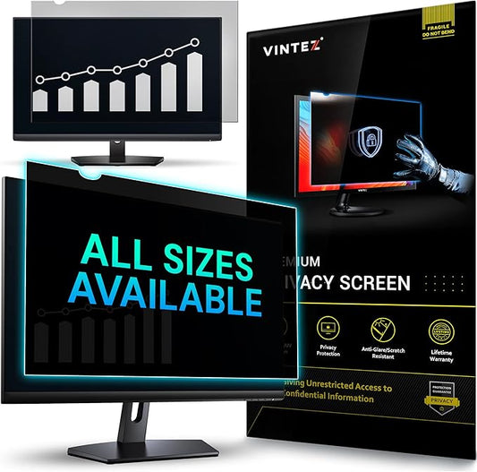 VINTEZ 22 Inch 16:10 Privacy Screen for Computer Monitor and Laptop - Anti Glare Protector Film Blue Light Filter Eye Protection - Computer Screen Privacy Shield, [1 Pack]
