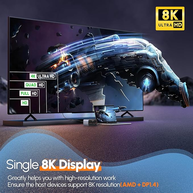 TobenONE Docking Station 3 Monitors, Triple Monitor Docking Station with Single 8K USB-C Video, Dual 4K HDMI, 10Gbps USB A/C, PD 3.0, 100W Power Supply, USB C Dock for Windows/ChromeOS, Dell, HP, ASUS