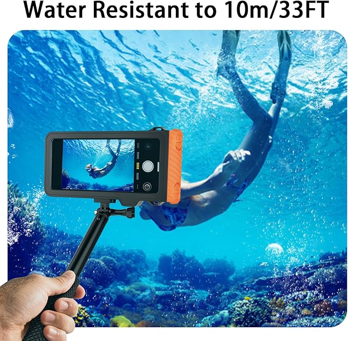 Waterproof Selfie Stick with Phone Case - Professional Underwater Touchscreen Case, Universal Bluetooth Selfie Stick for All Phones, Perfect for Snorkeling, Swimming & Travel