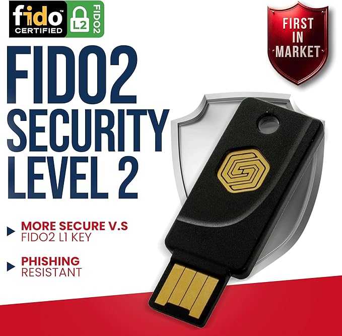 GoTrust Idem Key – A, IP68 Waterproof, Multi-Protocol Two-Factor Authentication Security Key, USB-A/NFC, FIDO2 L2 Certified - Safeguard Your Online Accounts
