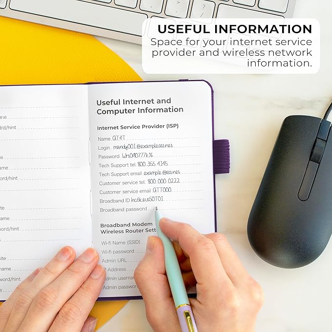 Clever Fox Password Book – Alphabetized Internet Address & Password Organizer - Computer & Website Password Keeper Notebook – Log-In Password Journal – Pocket, 6.2x3.5″, Hardcover (Purple)