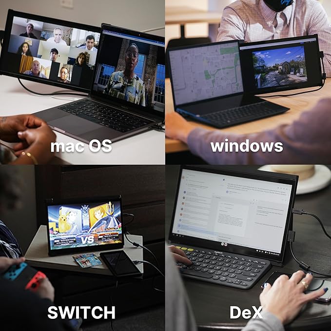 Portable Monitor for Laptops, New Mobile Pixels Duex Plus DS 13.3" Full HD IPS Dual Laptop Monitor, USB C/HDMI Plug and Play Laptop Screen Extender,Windows/Mac/Android/Switch Compatible