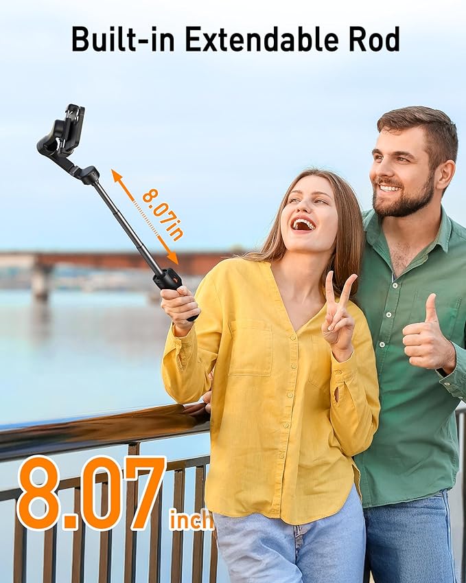 hohem iSteady X3 SE Plus Gimbal Stabilizer for iPhone, 3-Axis Phone Gimbal with Detachable Remote Control, Extendable Rod, 11-Hour Battery, Portable Foldable Stabilizer for Video Recording