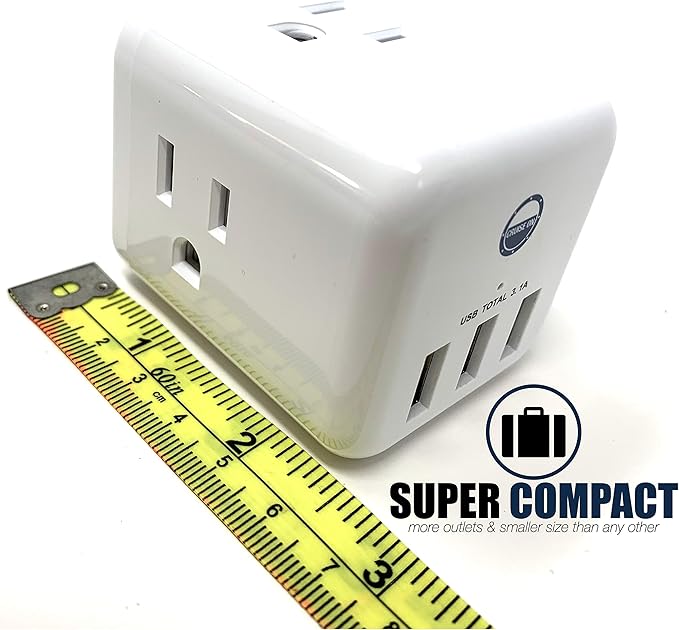 Cruise Approved Power Strip Non Surge Protector for Cruise Ship Multi Plug, 6 Outlets, 3 USB & 3 AC Outlet for Carnival, Celebrity, Princess, Norwegian & Major Lines in 2025 & 2026