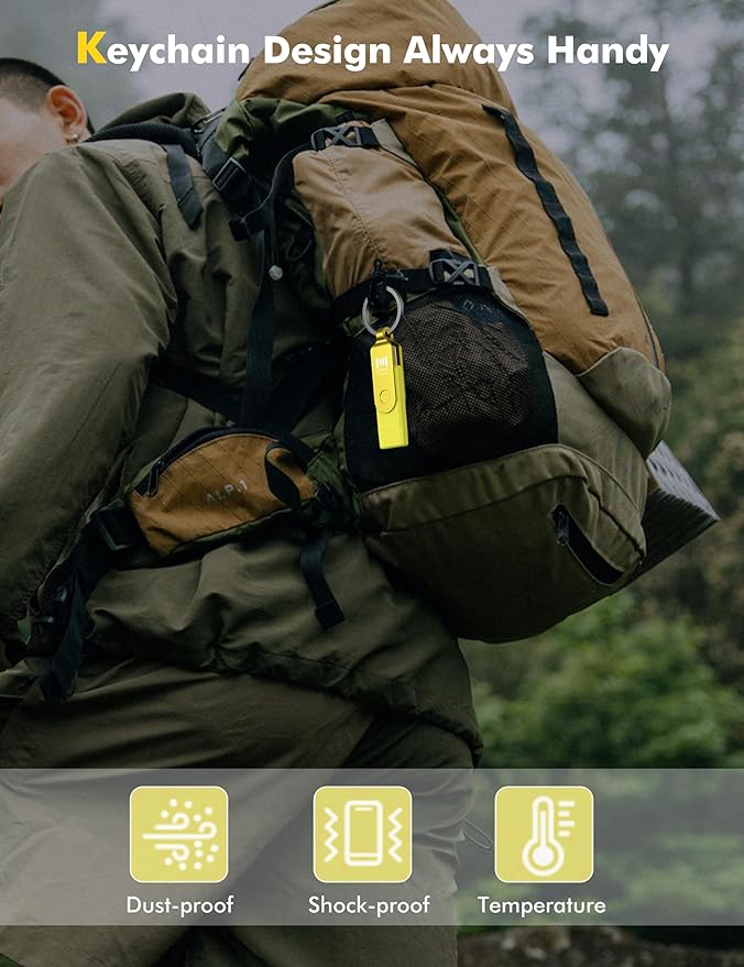 MOSDART 512GB USB3.1 Fast Speed C and A Dual Flash Drive, exFAT Memory Stick with Keychain and LED Indicator, for iPhone 15 and 16, Android Phone, iPad, MacBook, and Other Laptops,Yellow