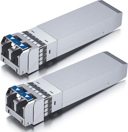 10Gtek 25G SFP28 SFP+ Transceiver, 25GBase-LR Duplex LC SMF Optical Module for Cisco SFP-25G-LR-S, 1310nm, DDM, up to 10km, Pack of 2
