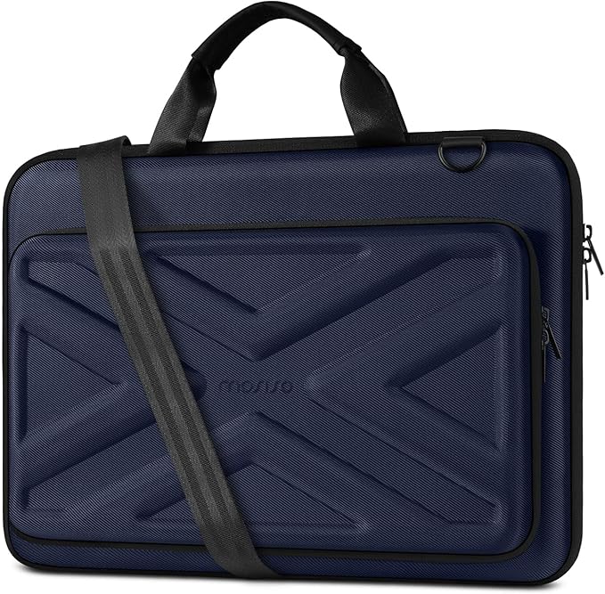 MOSISO Hard Shell Laptop Case for Men Women,15-15.6 inch Computer Bag Compatible with MacBook, HP, Dell, Lenovo, Asus, Notebook,16 inch Laptop Bag with Front Pocket & Shoulder Strap, Navy Blue