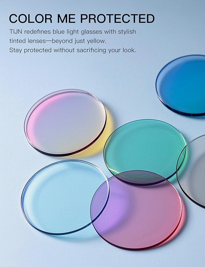 TIJN Blue Light Blocking Glasses for Women Men Clear Frame Square Nerd Eyeglasses Anti Blue Ray Computer Screen Glasses