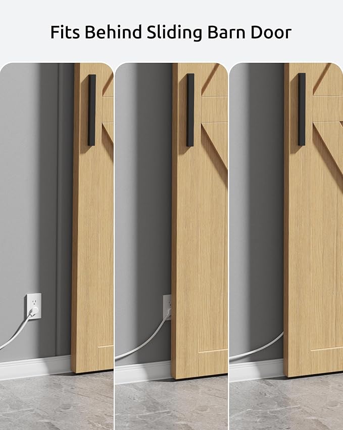 Flat Extension Cord 6ft, ETL Listed, NUTICT Indoor 3 Prong Cord Extension, 900J Surge Protector, 13A/1625W, Left Angle Flat Wall Plug, 3 Way Small Outlet Extender for Kitchen Home Office, White