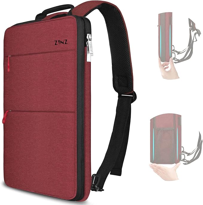ZINZ Slim & Expandable Laptop Backpack 15 15.6 16 Inch Sleeve with USB Port, Spill-Resistant Notebooks Bag Case for Most 14-16 Inch MacBooks Surface-Books Dell HP Lenovo Asus Computers,R01D02