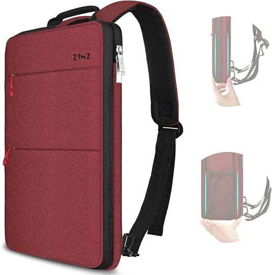 ZINZ Slim & Expandable Laptop Backpack 15 15.6 16 Inch Sleeve with USB Port, Spill-Resistant Notebooks Bag Case for Most 14-16 Inch MacBooks Surface-Books Dell HP Lenovo Asus Computers,R01D02
