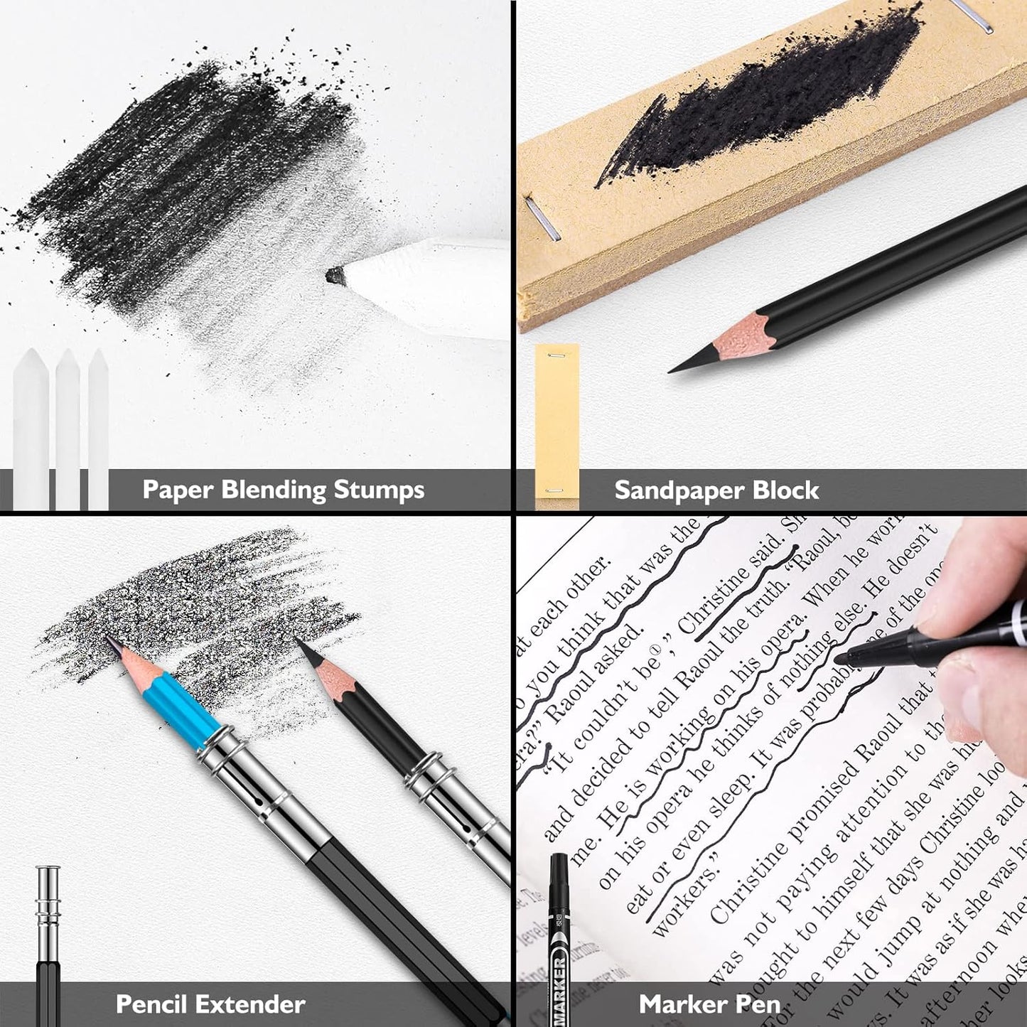 Soucolor 76 Pack Drawing Set Sketching Pencils Kit with 3-Color Sketch Book, Watercolor Pad, Coloring Book, Colored, Graphite, Charcoal, Watercolor, Metallic Pencils for Artists Adults Teens Beginner